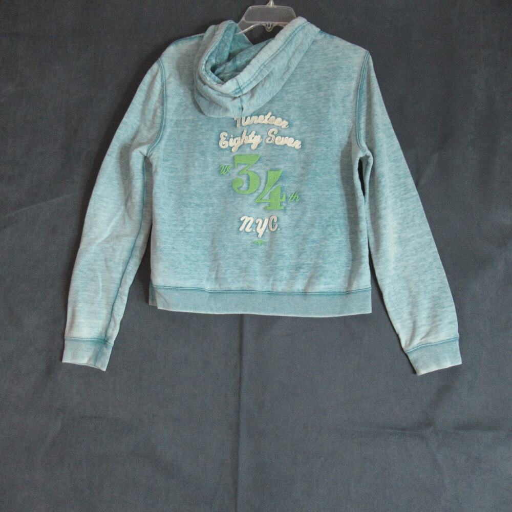 Aeropostale Hoodie Womens XL Teal Rustic Sweatshirt Long Sleeve Pullover Grunge